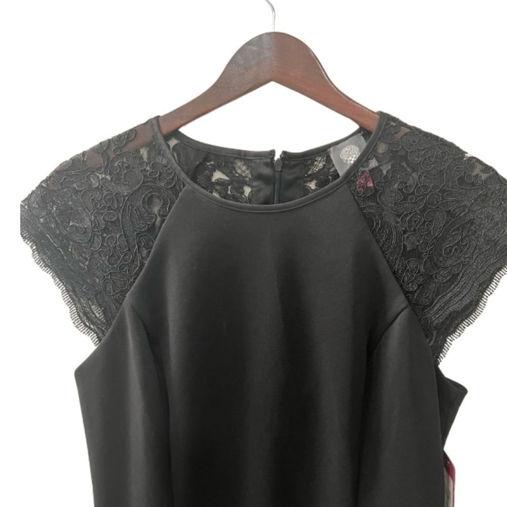 Vince Camuto Black midi dress with lace size 10 NWT Women - Picture 3 of 11